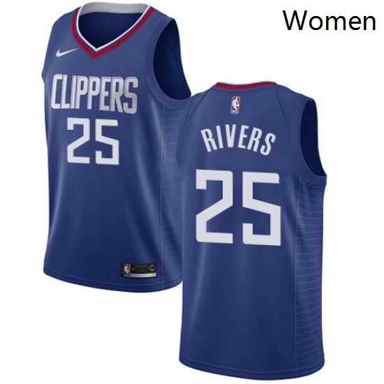 Womens Nike Los Angeles Clippers 25 Austin Rivers Swingman Blue Road NBA Jersey Icon Edition